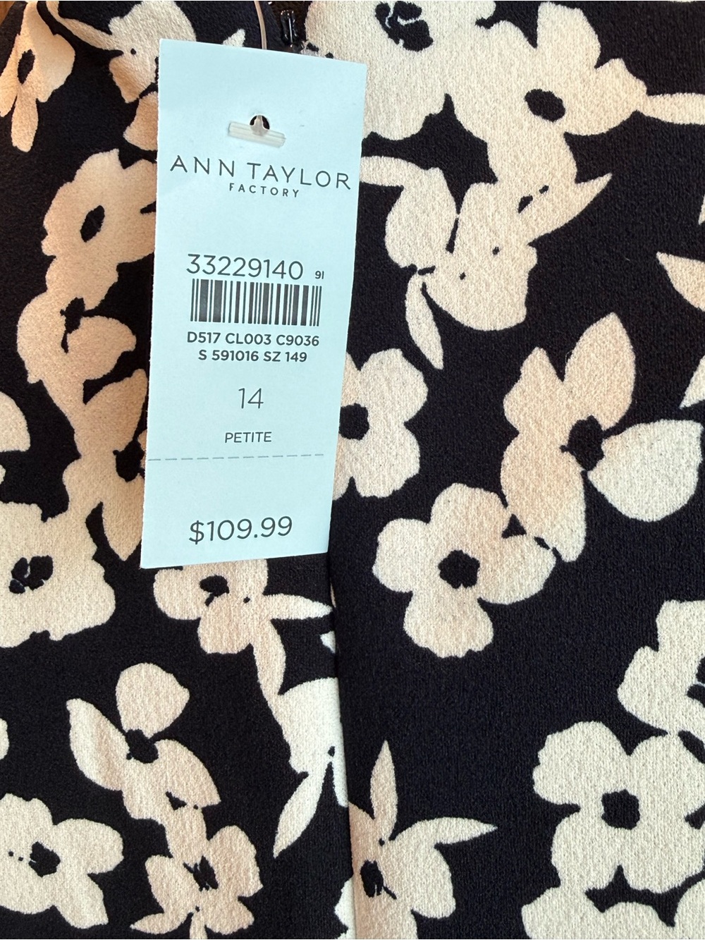 Ann Taylor Factory Black and White Floral Midi Dress - Picture 4 of 4